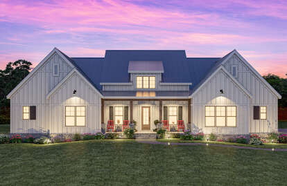 Modern Farmhouse House Plan #009-00380 Elevation Photo