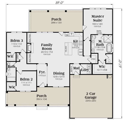 Main Floor  for House Plan #009-00381