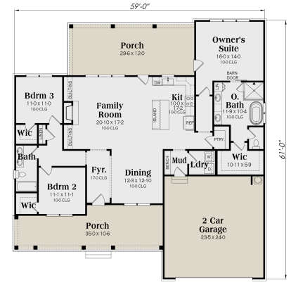 Main Floor  for House Plan #009-00381
