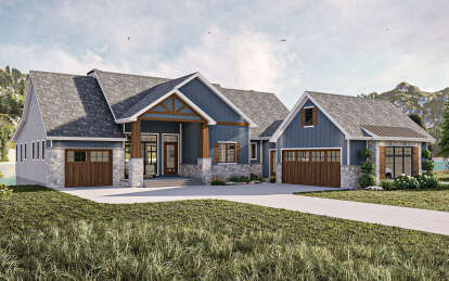 Lake Front House Plan #963-00850 Elevation Photo