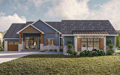 Lake Front House Plan #963-00850 Elevation Photo