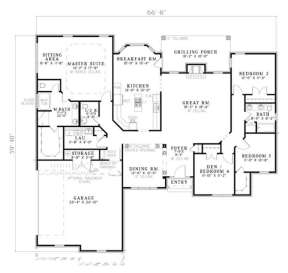 Floorplan 1 for House Plan #110-00082