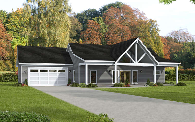 House Plan House Plan #29935 Angled Front Elevation