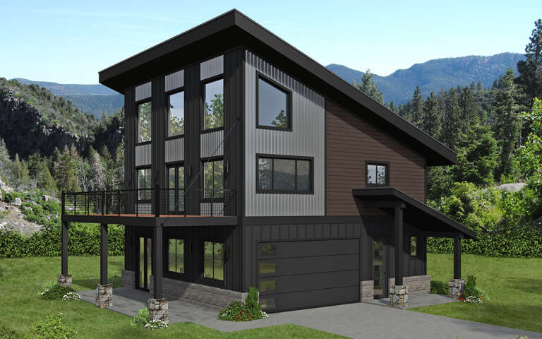 House Plan House Plan #29936 Angled Front Elevation