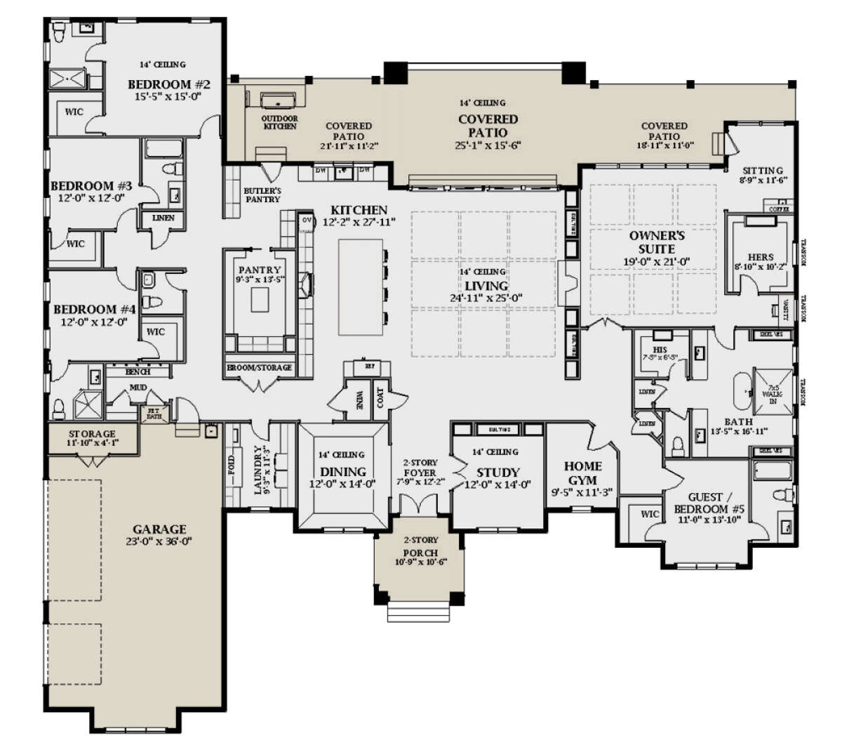 Fouse Layout Contemporary Plan - 5,038 Square Feet, 5 Bedrooms, 5.5 Bathrooms ...