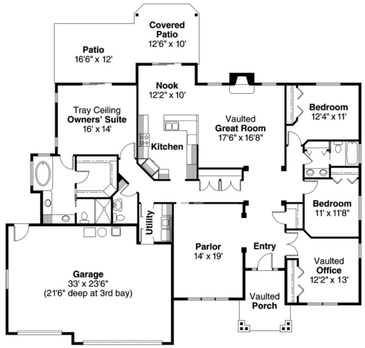 Floorplan 1 for House Plan #035-00400