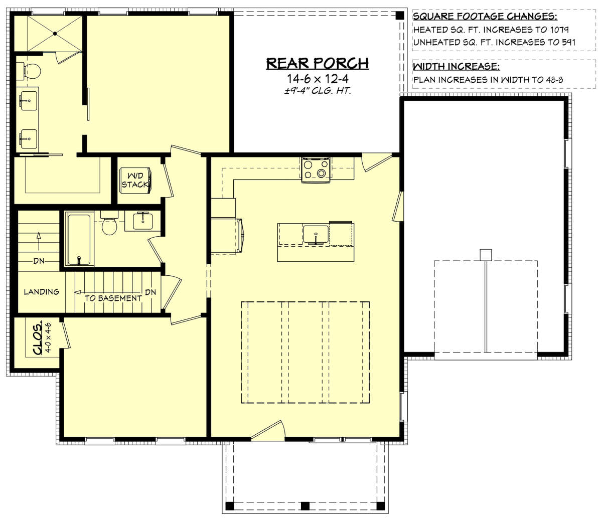 Modern Farmhouse Plan: 996 Square Feet, 2 Bedrooms, 2 Bathrooms - 041-00344