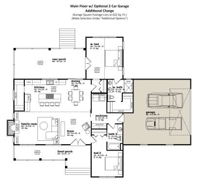 Main Floor w/ 2 Car Garage Option for House Plan #7174-00018
