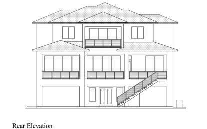Coastal House Plan #207-00119 Elevation Photo