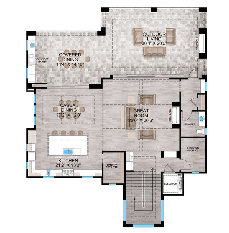 Coastal Plan - 5,102 Square Feet, 4 Bedrooms, 5 Bathrooms | Floor Plan ...