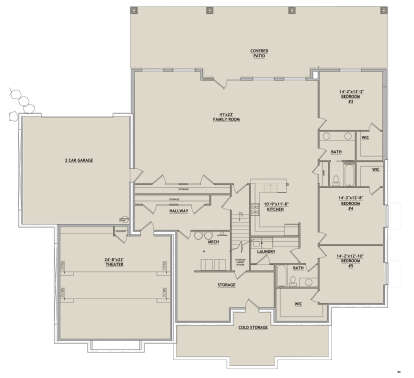 Basement for House Plan #8768-00145
