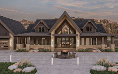 Modern Transitional House Plan #963-00856 Elevation Photo