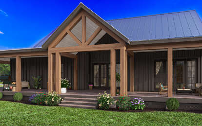 Modern Farmhouse House Plan #009-00382 Elevation Photo