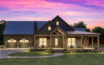 Modern Farmhouse House Plan #009-00382 Elevation Photo