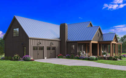 Modern Farmhouse House Plan #009-00382 Elevation Photo