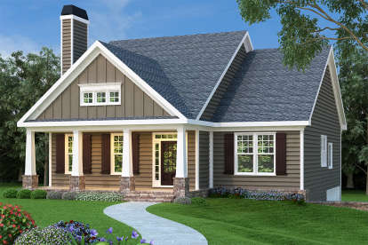 Craftsman House Plan #009-00136 Elevation Photo