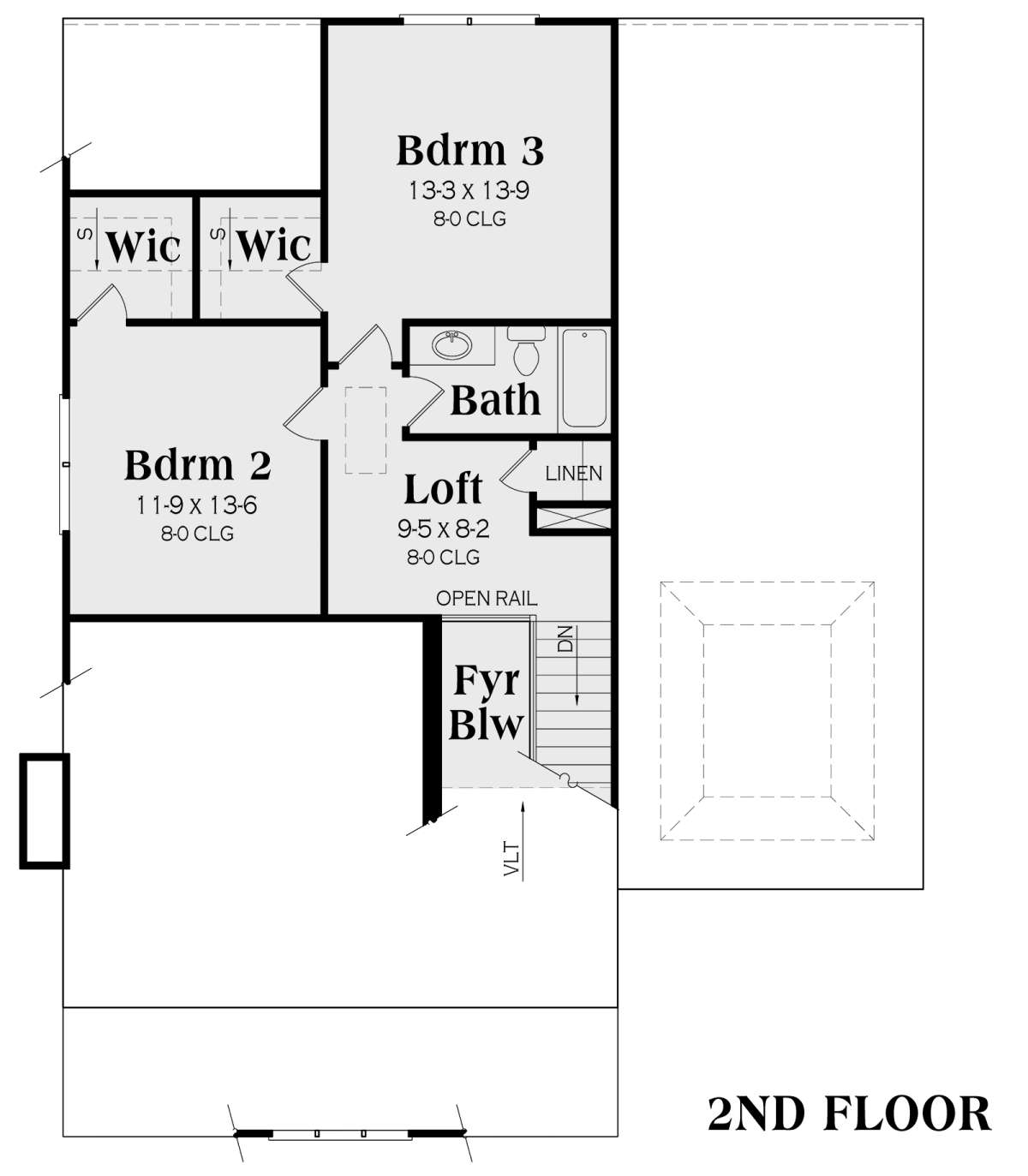 Second Floor for House Plan #009-00136
