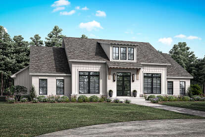 Modern Transitional House Plan #041-00345 Elevation Photo