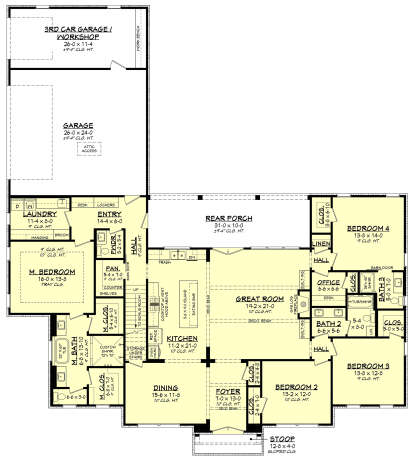 Main Floor  for House Plan #041-00345
