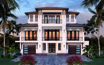 Coastal House Plan #207-00123 Elevation Photo