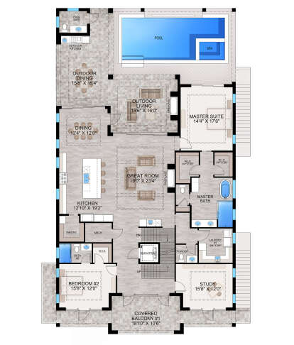 Main Floor for House Plan #207-00123