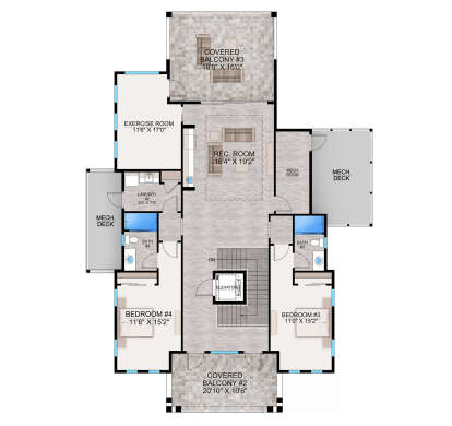 Third Floor for House Plan #207-00123