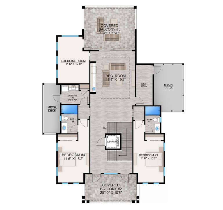 Coastal Plan - 4,619 Square Feet, 4 Bedrooms, 5 Bathrooms | Floor Plan ...