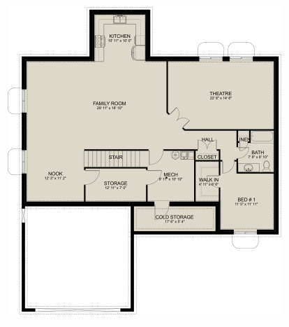 Basement for House Plan #2802-00257