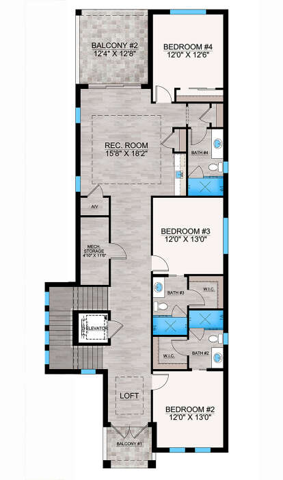 Second Floor for House Plan #207-00125