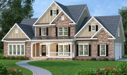 Country House Plan #009-00013 Elevation Photo
