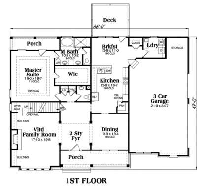 Main Floor for House Plan #009-00013