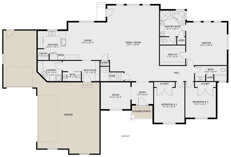 House Plan House Plan #30001 Drawing 1