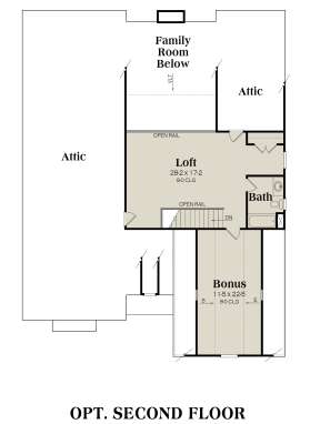 Optional Bonus Room for House Plan #009-00138
