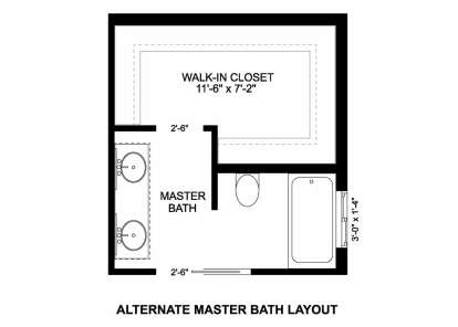 Alternate Master Bathroom for House Plan #2699-00039