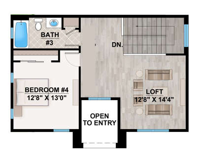 Second Floor for House Plan #207-00127