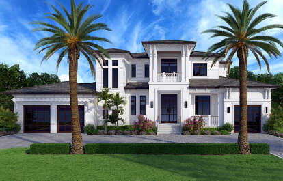 Coastal House Plan #207-00130 Elevation Photo