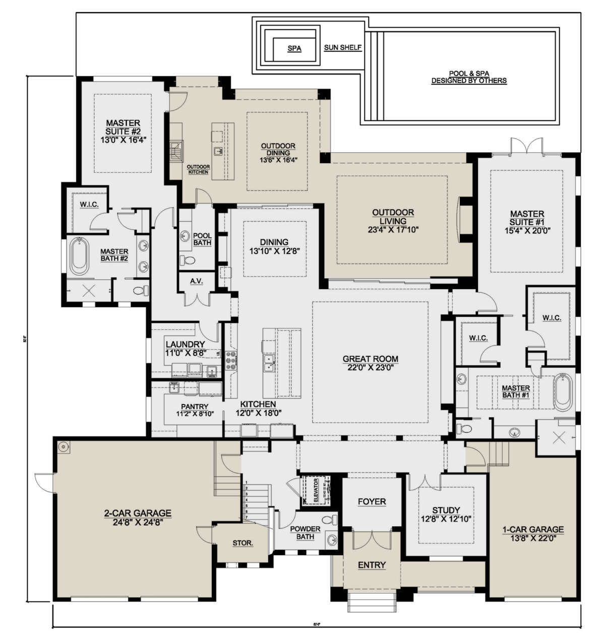 Coastal Plan - 5,570 Square Feet, 5 Bedrooms, 6 Bathrooms | Floor Plan ...