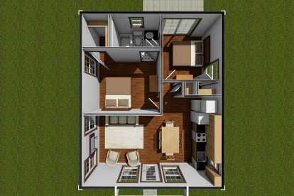 Overhead Floor Plan for House Plan #4848-00398