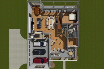 Overhead First Floor for House Plan #4848-00399