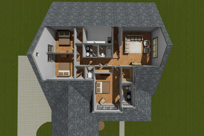 Overhead Second Floor for House Plan #4848-00399