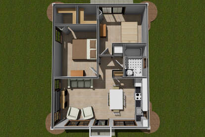 Overhead Floor Plan for House Plan #4848-00401