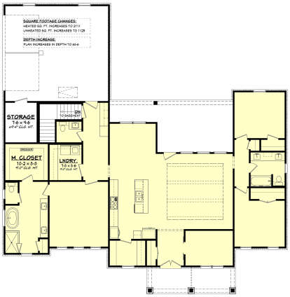 Main Floor w/ Basement Stairs Location for House Plan #041-00346