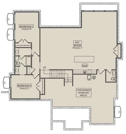 Basement for House Plan #5631-00240