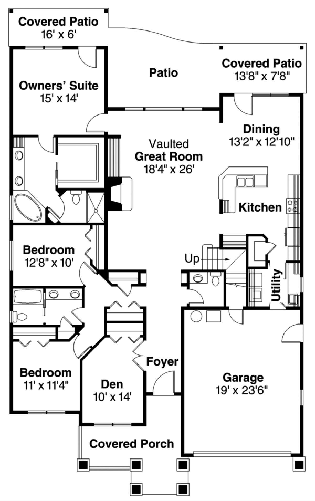 Floorplan 1 for House Plan #035-00404