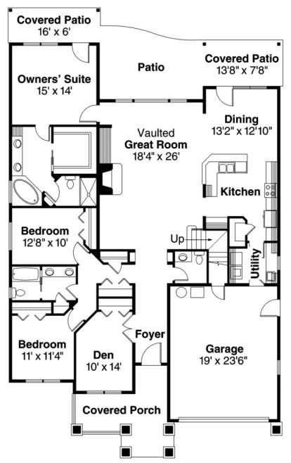 Floorplan 1 for House Plan #035-00404