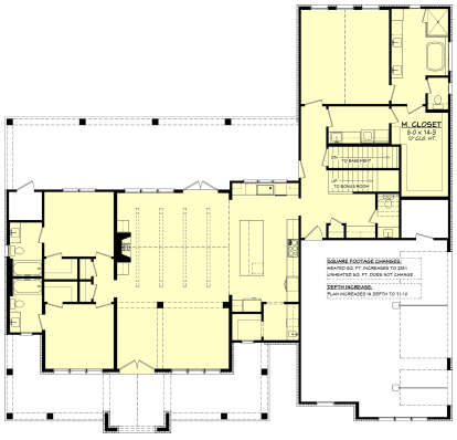 Main Floor w/ Basement Stairs Location for House Plan #041-00347