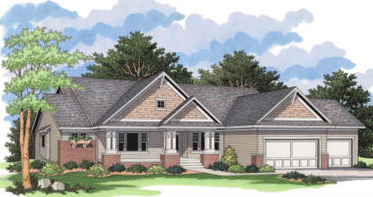 Ranch House Plan #098-00055 Elevation Photo