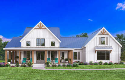 Modern Farmhouse House Plan #009-00383 Elevation Photo