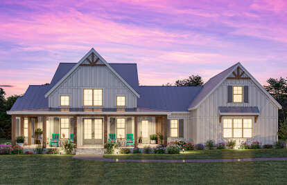 Modern Farmhouse House Plan #009-00383 Elevation Photo