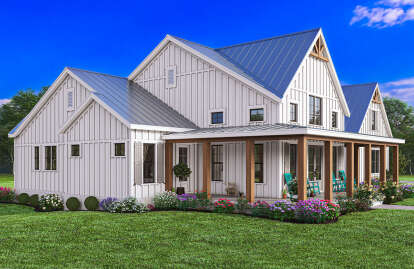 Modern Farmhouse House Plan #009-00383 Elevation Photo